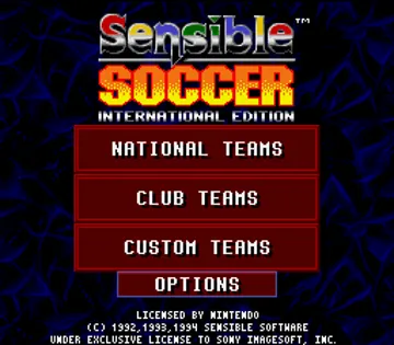 International Sensible Soccer - World Champions Limited Edition (Europe) (En,Fr,De,It) (Rev 1) screen shot title